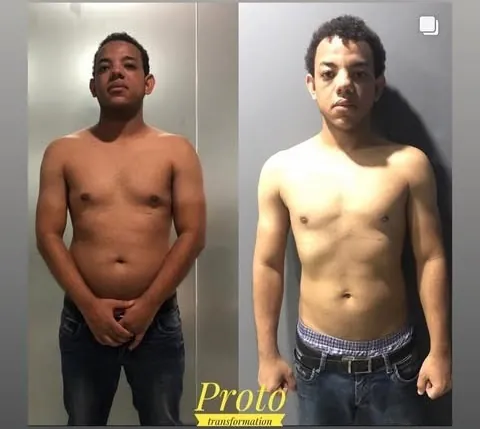 Antes y después de un cliente joven