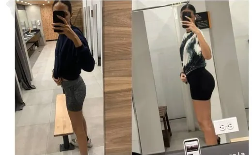 Transformación de un cliente, antes y después frente al espejo