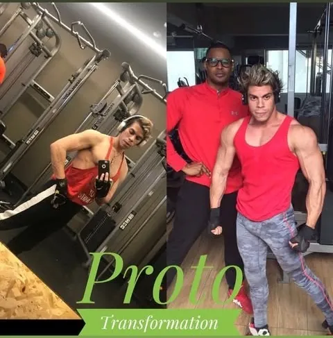 Antes y después de un cliente en el gimnasio