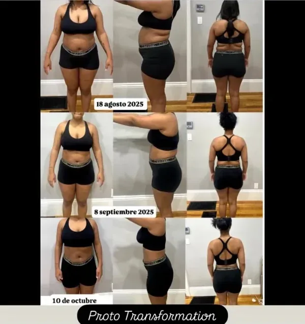 Antes y después de una clienta en 12 semanas de coaching online