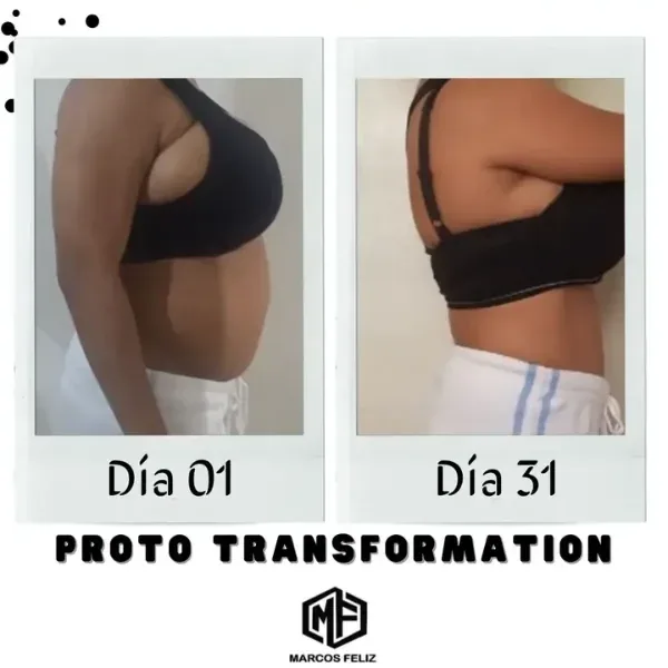 Antes y después de una clienta, día 1 a día 31