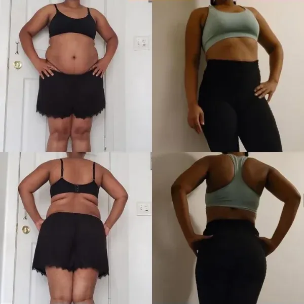 Antes y después de una clienta tras dos retos de 21 días