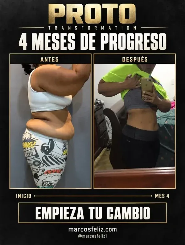 Antes y después de una clienta del coaching de Marcos Feliz