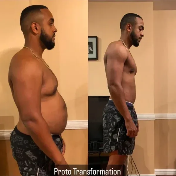 Antes y después de un cliente en 12 semanas a distancia
