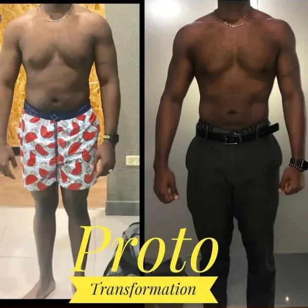 Antes y después de un cliente en 6 semanas de coaching online