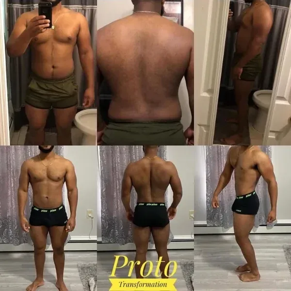 Antes y después de un cliente en tres meses de coaching online