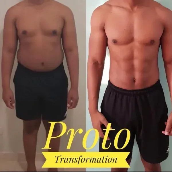 Antes y después de un cliente en 8 semanas, 100% online
