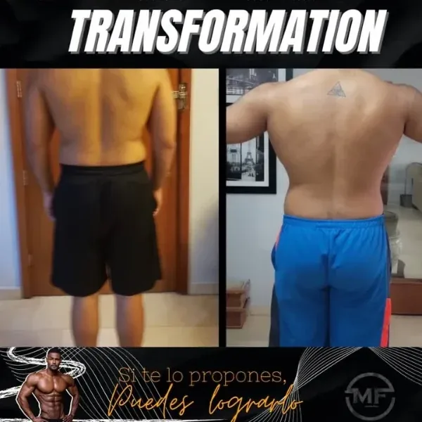 Antes y después de un cliente, espalda y brazos