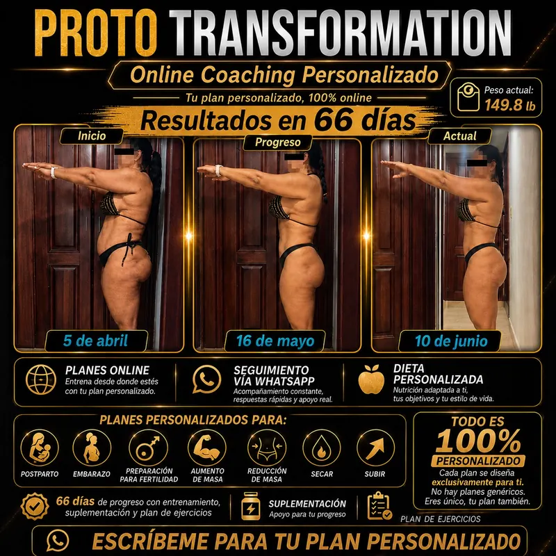 Coaching online personalizado, resultados en 66 días