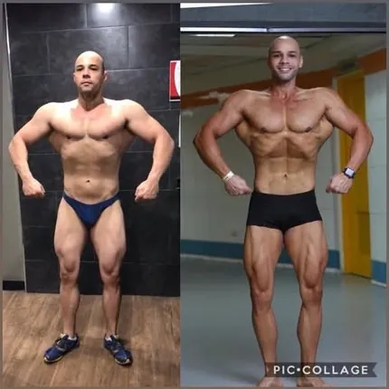 Antes y después de un cliente, dos poses