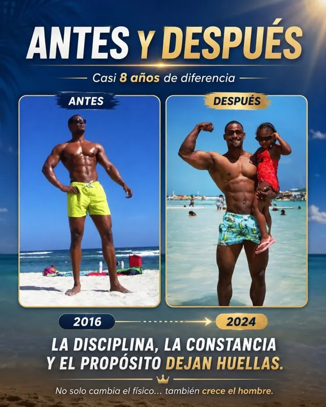 Marcos Feliz, antes y después con casi ocho años de diferencia (2016 a 2024)